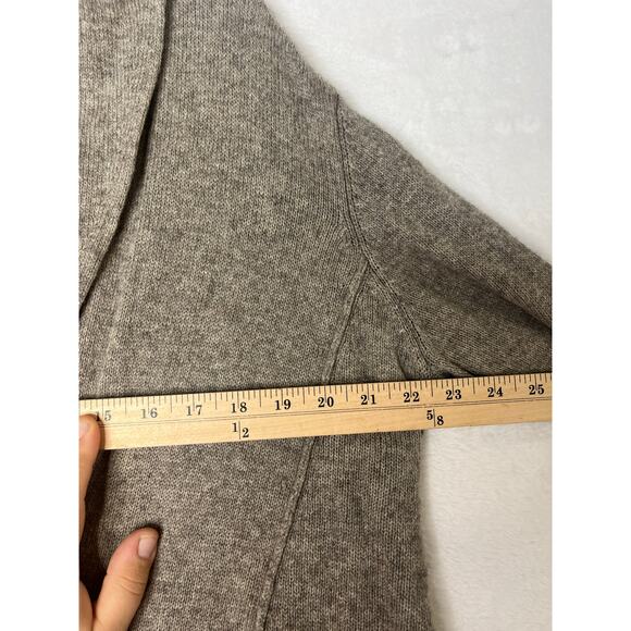 Eileen Fisher Yak Wool Brown Collared Cardigan Lagenlook FLAW sz L Bohemian - Picture 8 of 9